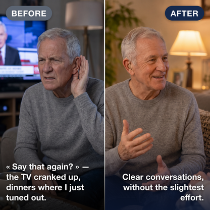 Before and after — from a blasting TV to clear conversations